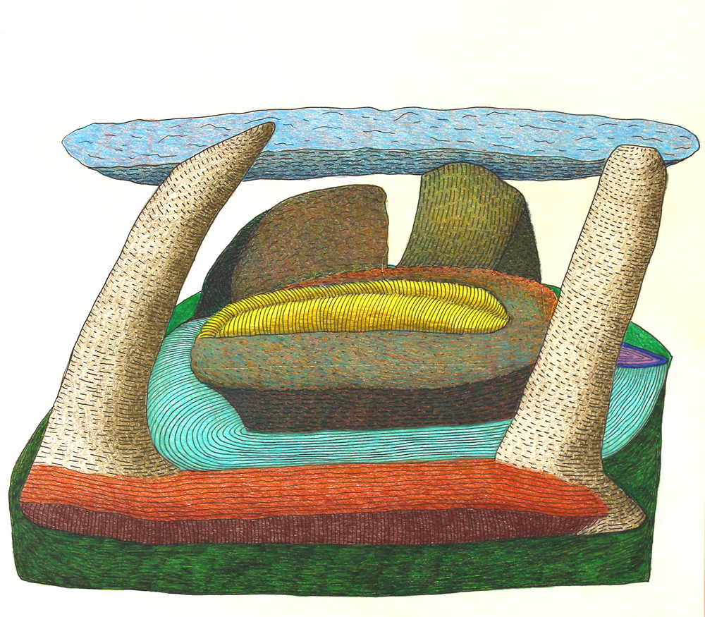 Landscape with Sloping Pillars