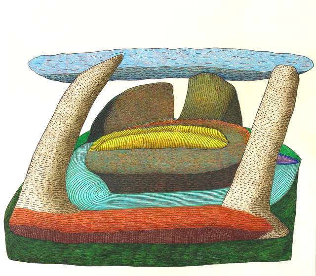 Landscape with Sloping Pillars